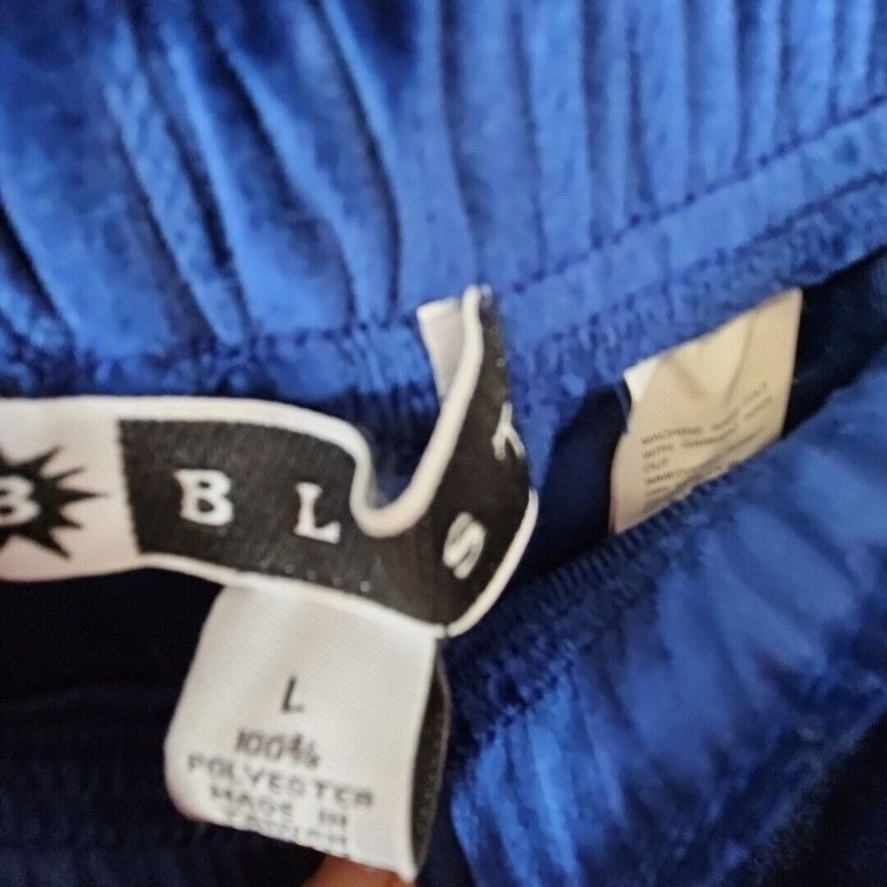 Vintage Blast Women's LG  3 Piece Velour Blue Track Suit Pockets Shoulder Pads - Picture 12 of 16